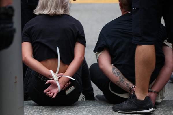 Police detained anti-ICE protestors in NYC