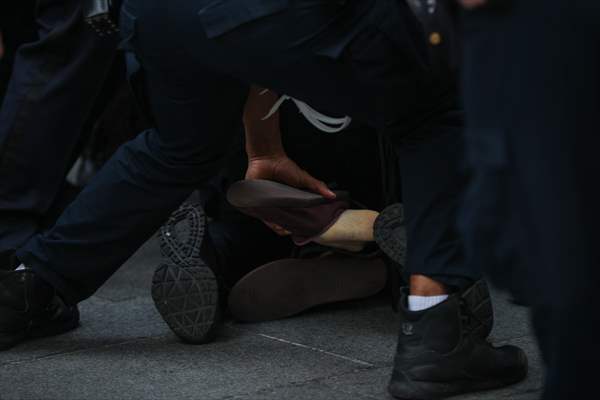 Police detained anti-ICE protestors in NYC