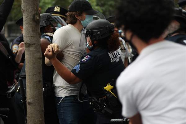 Police detained anti-ICE protestors in NYC