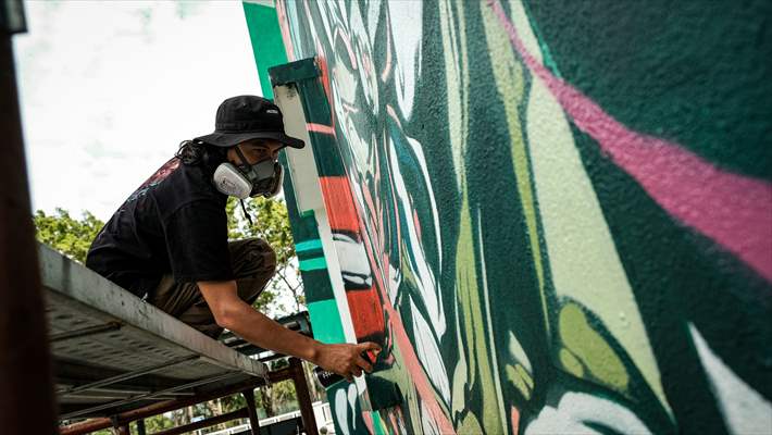Mural painting for health workers in Malaysia