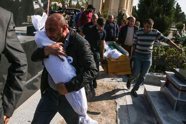 Funeral of Azerbaijanis died in Ganja attack