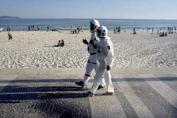 Astronauts at the coast of Rio